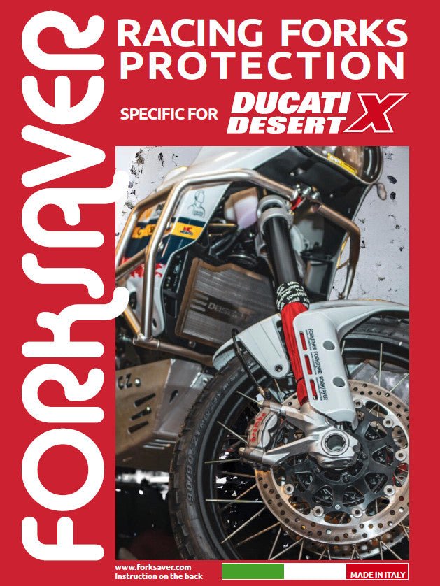 Forksaver® LUNGO per Ducati DESERT - X NUOVO MODELLO CON 3 ELASTICI IN 5 COLORI - ambro - racing