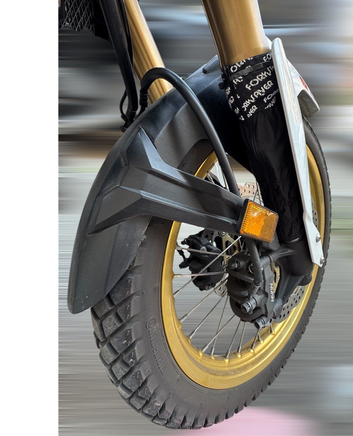 *NUOVO* Forksaver® DUAL ZIP con cerniera – Protezione forcella per moto Adventure e Dual Sport NER - ambro - racing